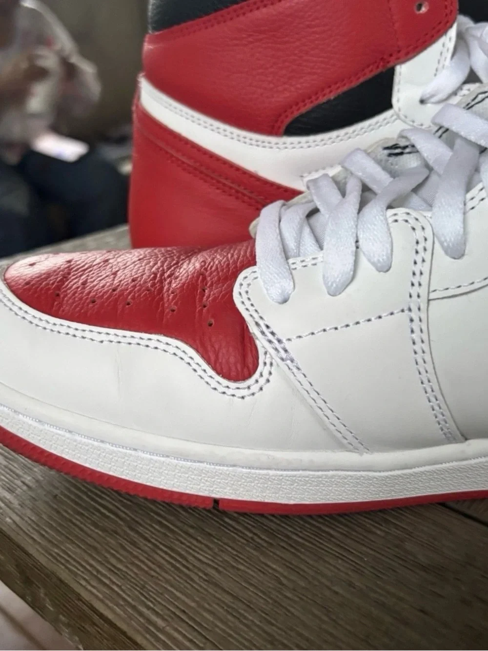 Size 15 - Nike Air Jordan 1 Retro High OG Heritage Red/White - BARELY WORN